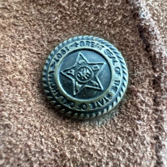 Vintage Leather Patchwork Vest LA Blues Men Size XL Button Front - Picture 5 of 7